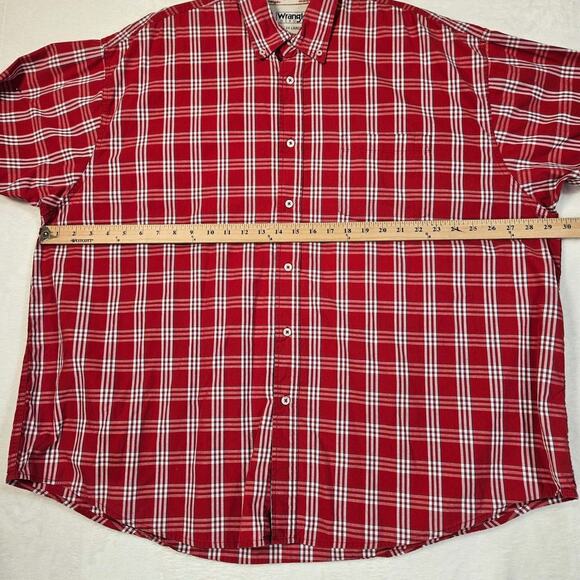 Wrangler Hero Shirt Mens 3XL Short Sleeve Chest Pockets Red - Picture 3 of 8